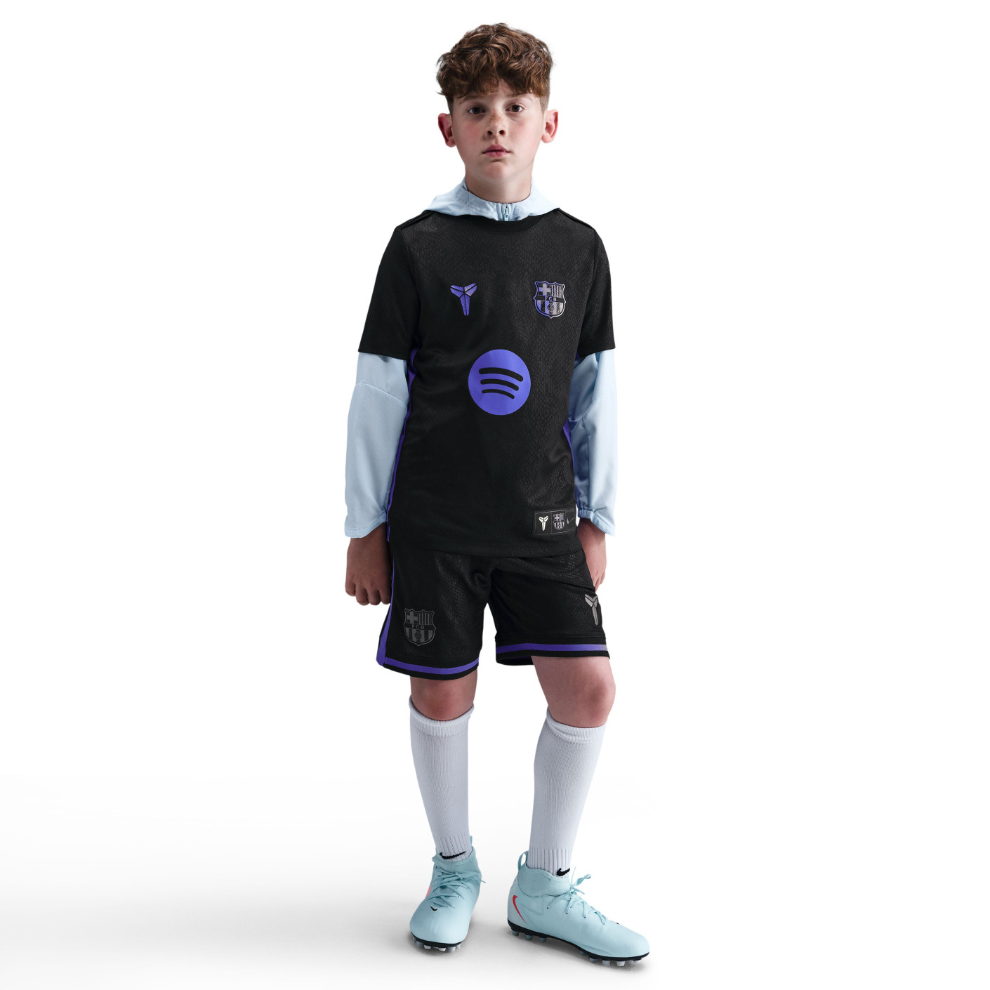 Nike FC Barcelone x Kobe Pre-Match Maillot d'Entraînement 2025-2026 Enfants Noir Mauve
