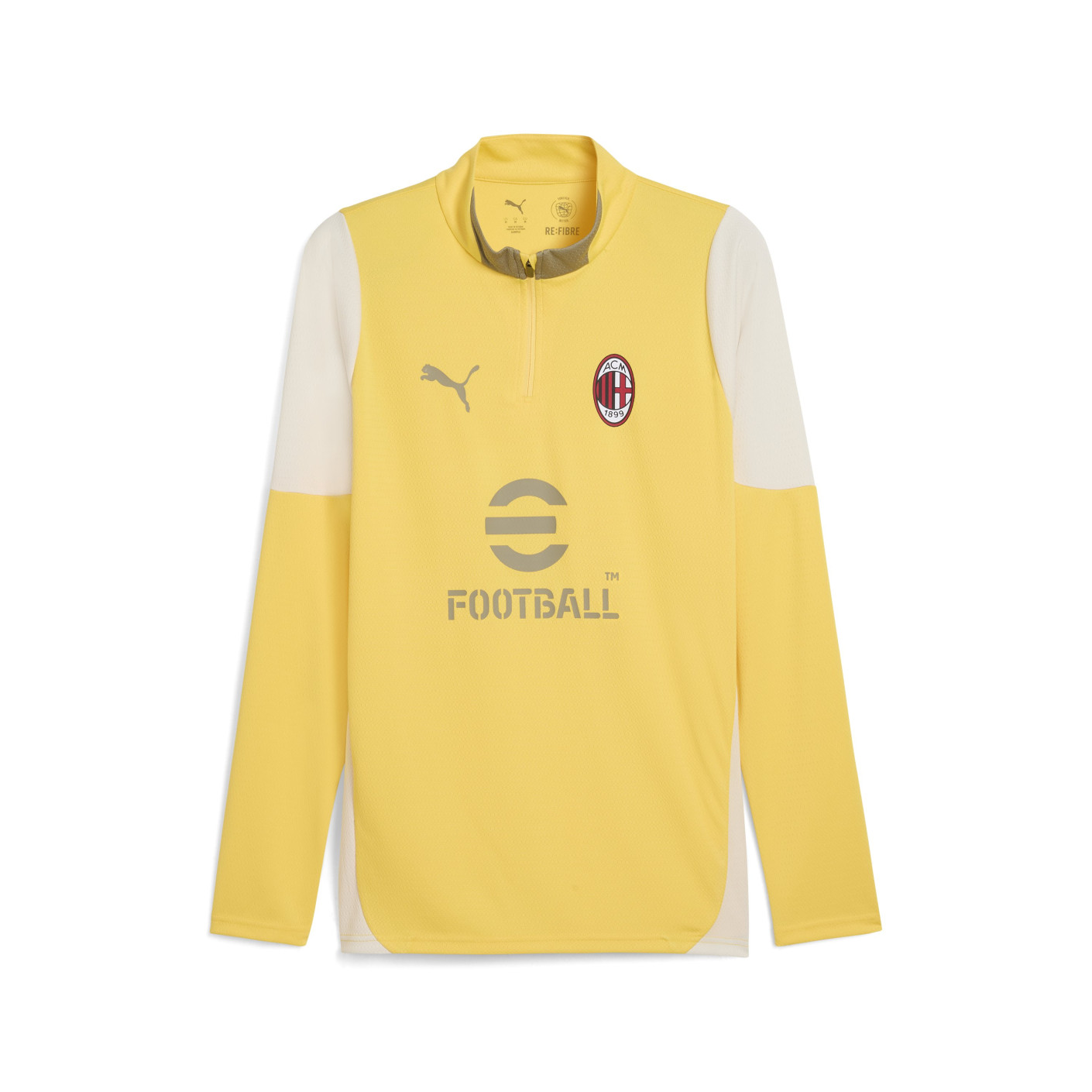 PUMA AC Milan Trainingstrui 1/4-Zip 2025-2026 Geel Beige