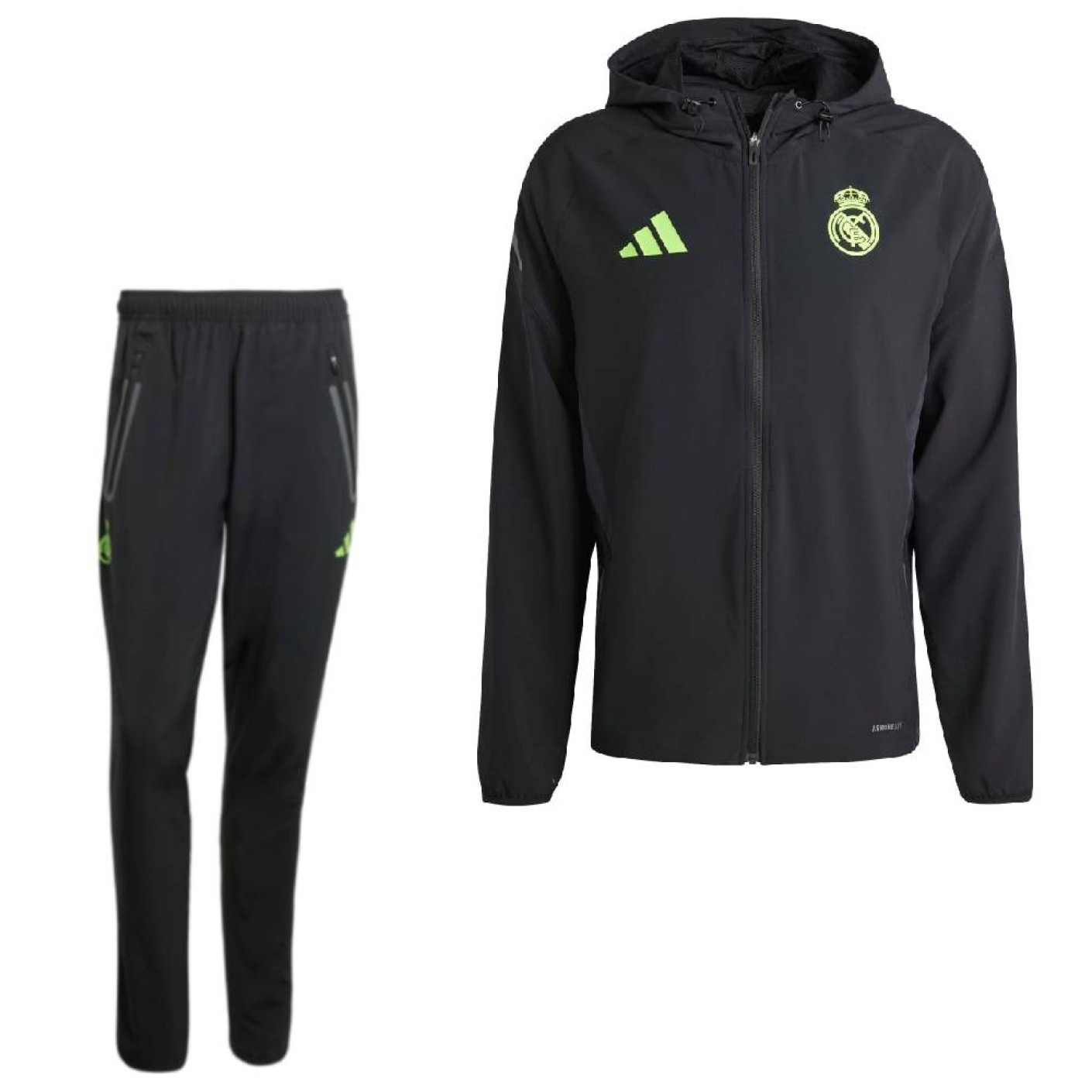 adidas Real Madrid Vis Tech Survêtement Full-Zip Noir Vert Clair
