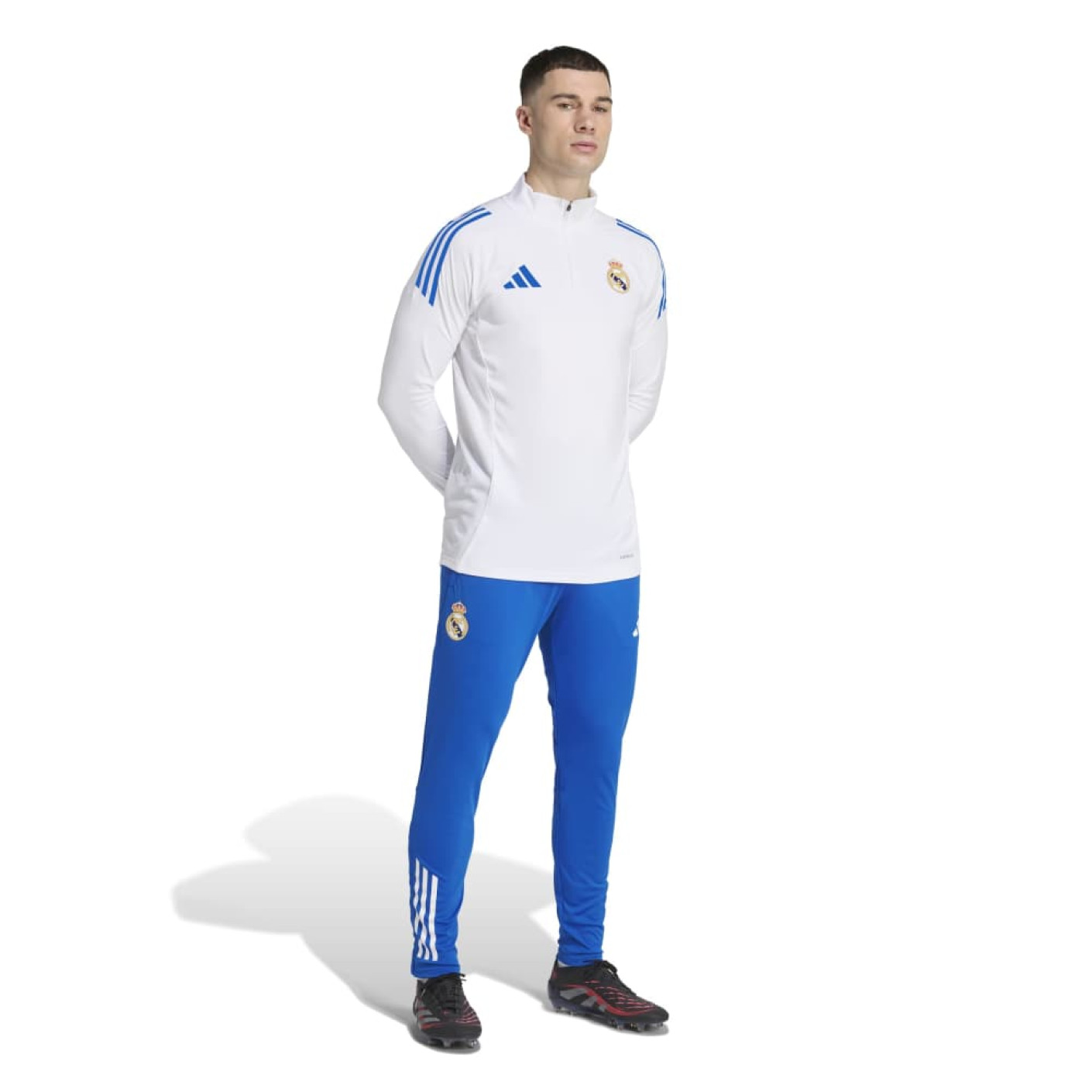 adidas Real Madrid Trainingspak 1/4-Zip Europees 2025-2026 Wit Blauw