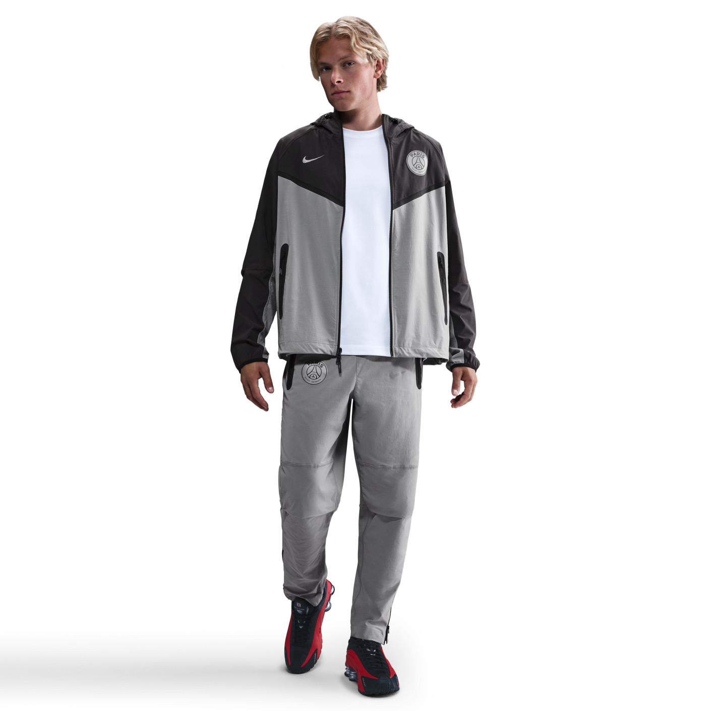 Nike Paris Saint-Germain Tech Woven Trainingspak 2025-2026 Grijs Zilver Zwart