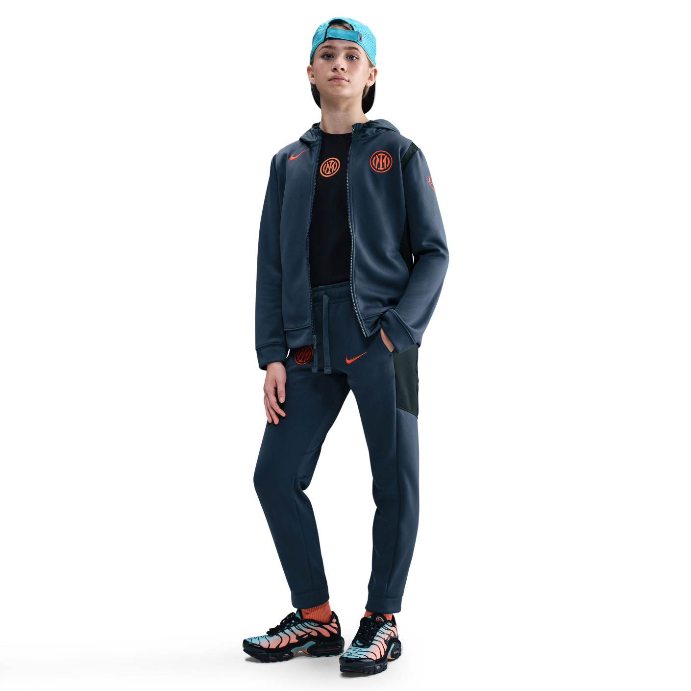 Survêtement tissé à fermeture éclair Nike Inter Milan 2025-2026 pour Enfants, bleu foncé, noir, orange