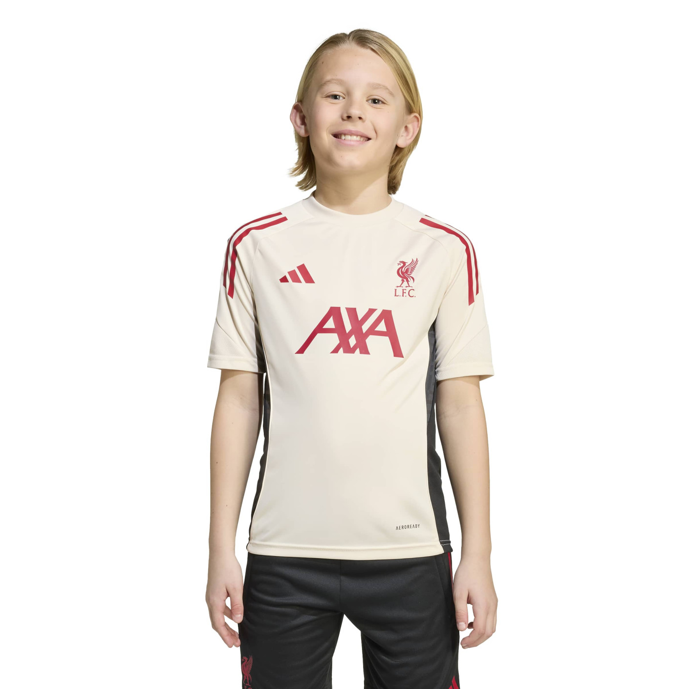 adidas Liverpool Maillot d'Entraînement 2025-2026 Enfants Blanc Rouge Noir