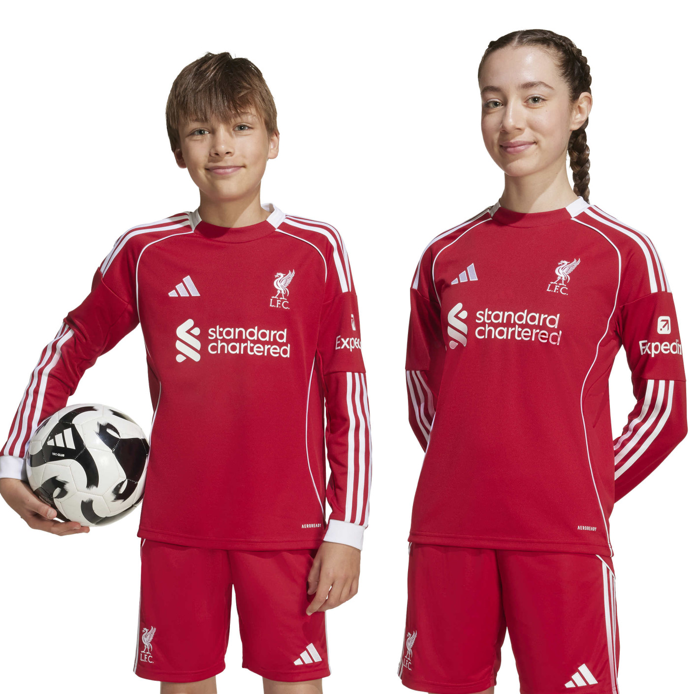 adidas Liverpool Thuisset Lange Mouwen 2025-2026 Kids