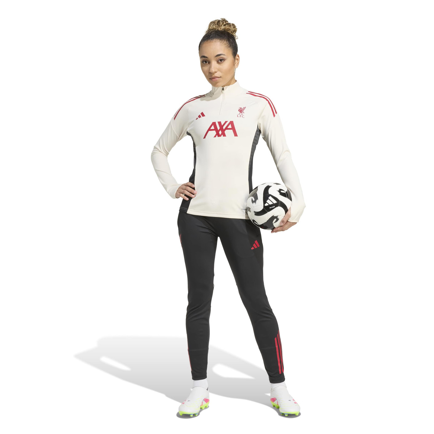 adidas Liverpool Survêtement 1/4-Zip 2025-2026 Femmes Blanc Noir Rouge