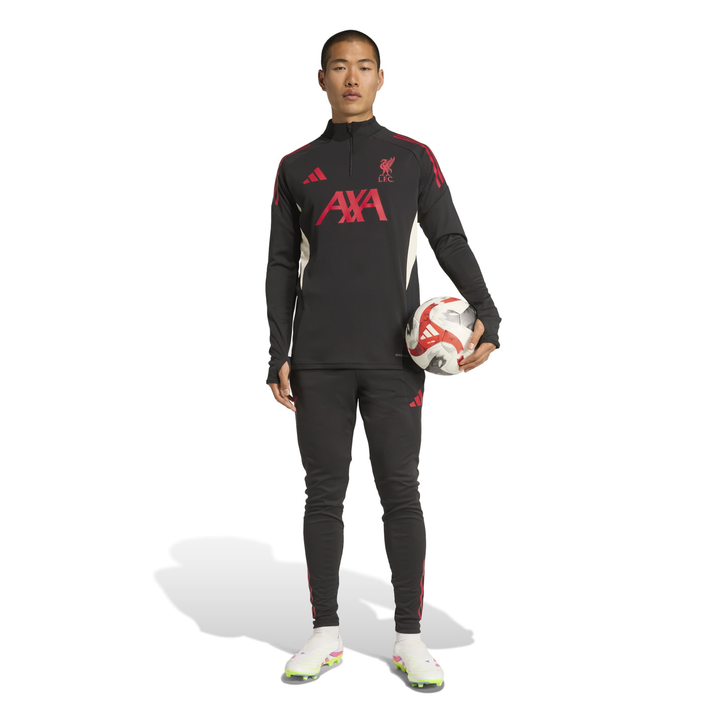 adidas Liverpool Trainingspak 1/4-Zip 2025-2026 Zwart Rood Wit