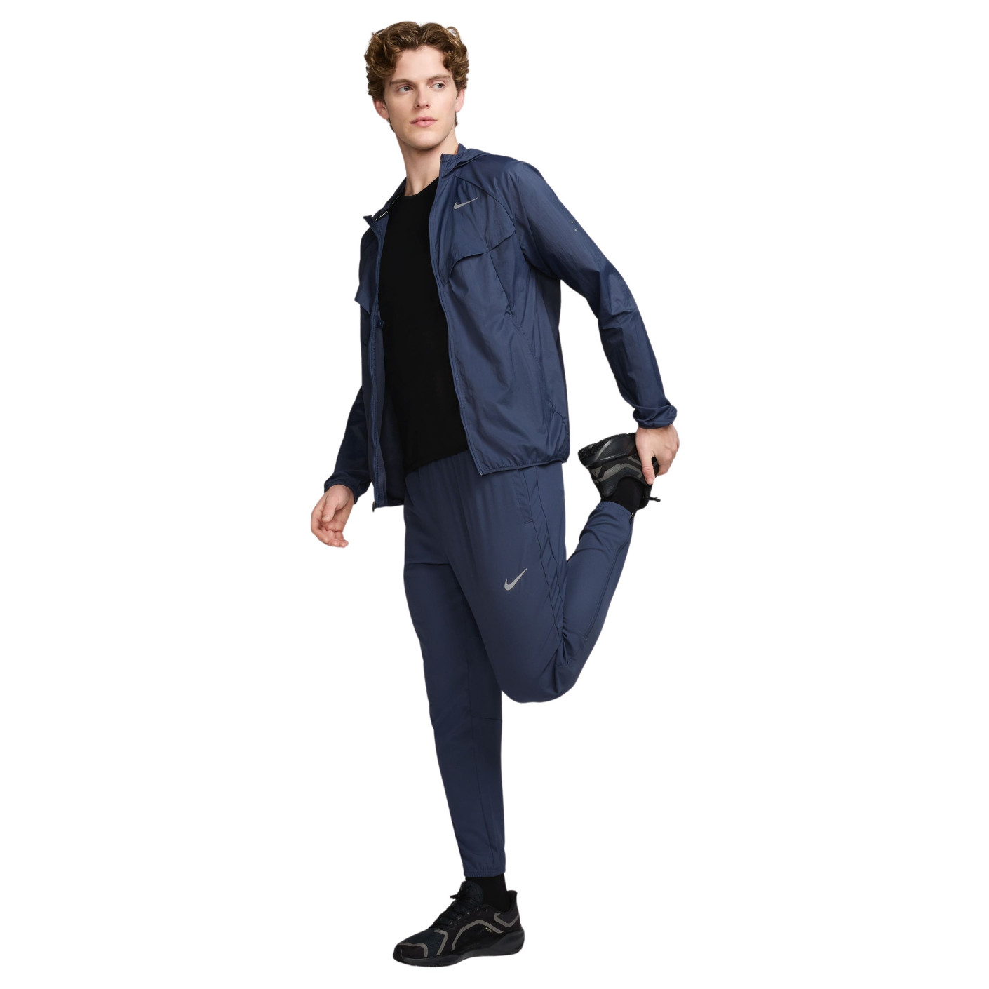 Survêtement tissé à fermeture éclair Nike Stride Repel, bleu foncé, argent