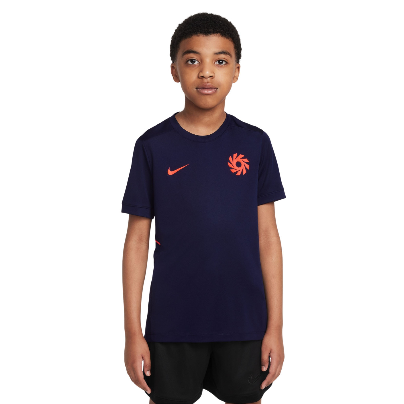 Nike Erling Haaland Academy 25 Trainingsshirt Kids Donkerblauw Felrood