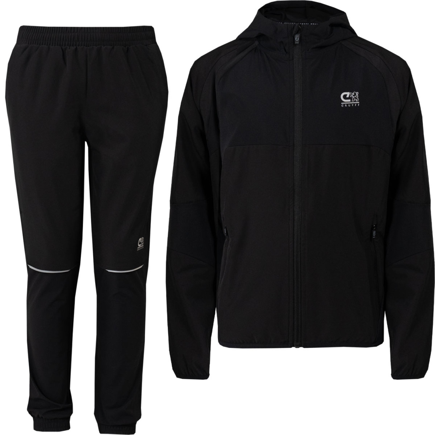 Cruyff Agate Trainingspak 1/4-Zip Kids Zwart