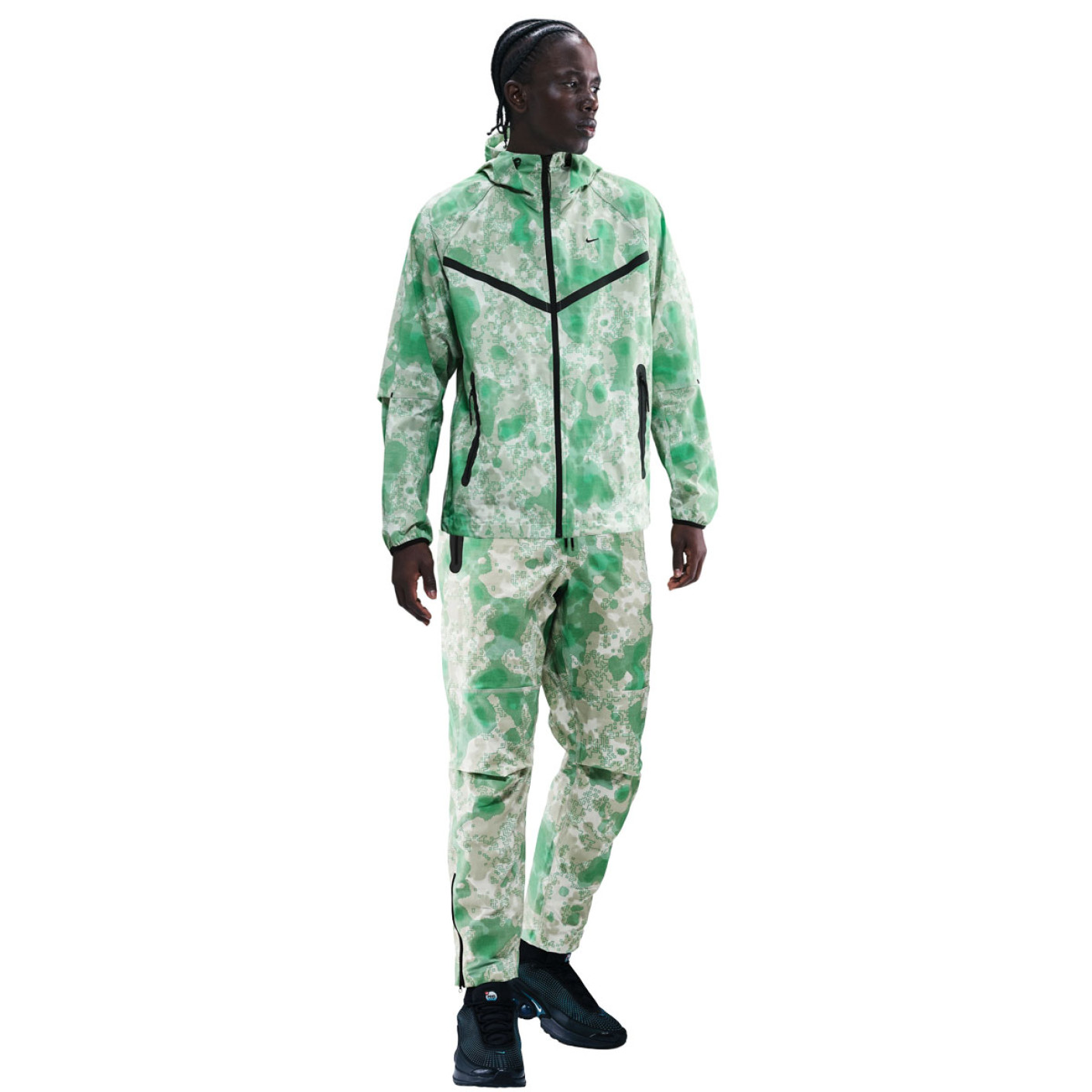 Survêtement polaire Nike Sportswear Tech entièrement zippé tissé en noir argenté