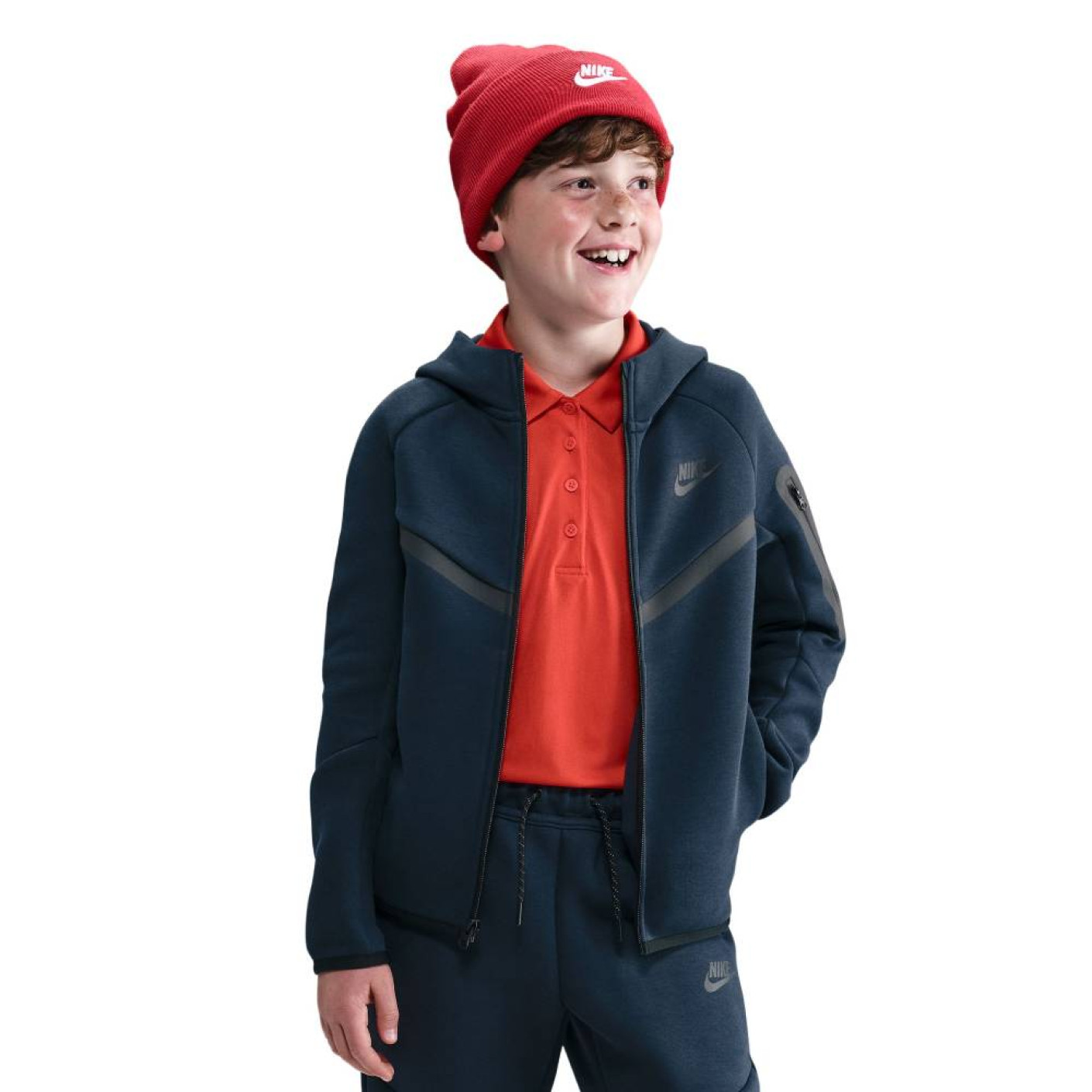 Nike Sportswear Tech Fleece Gilet Enfants Bleu Foncé Noir