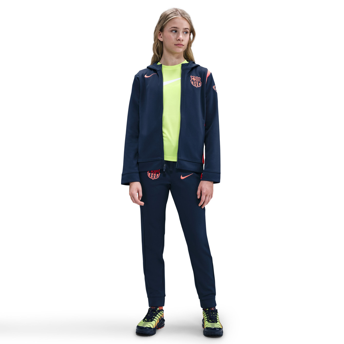 Nike FC Barcelone Strike Survêtement Full-Zip Woven 2025-2026 Enfants Bleu Foncé Orange