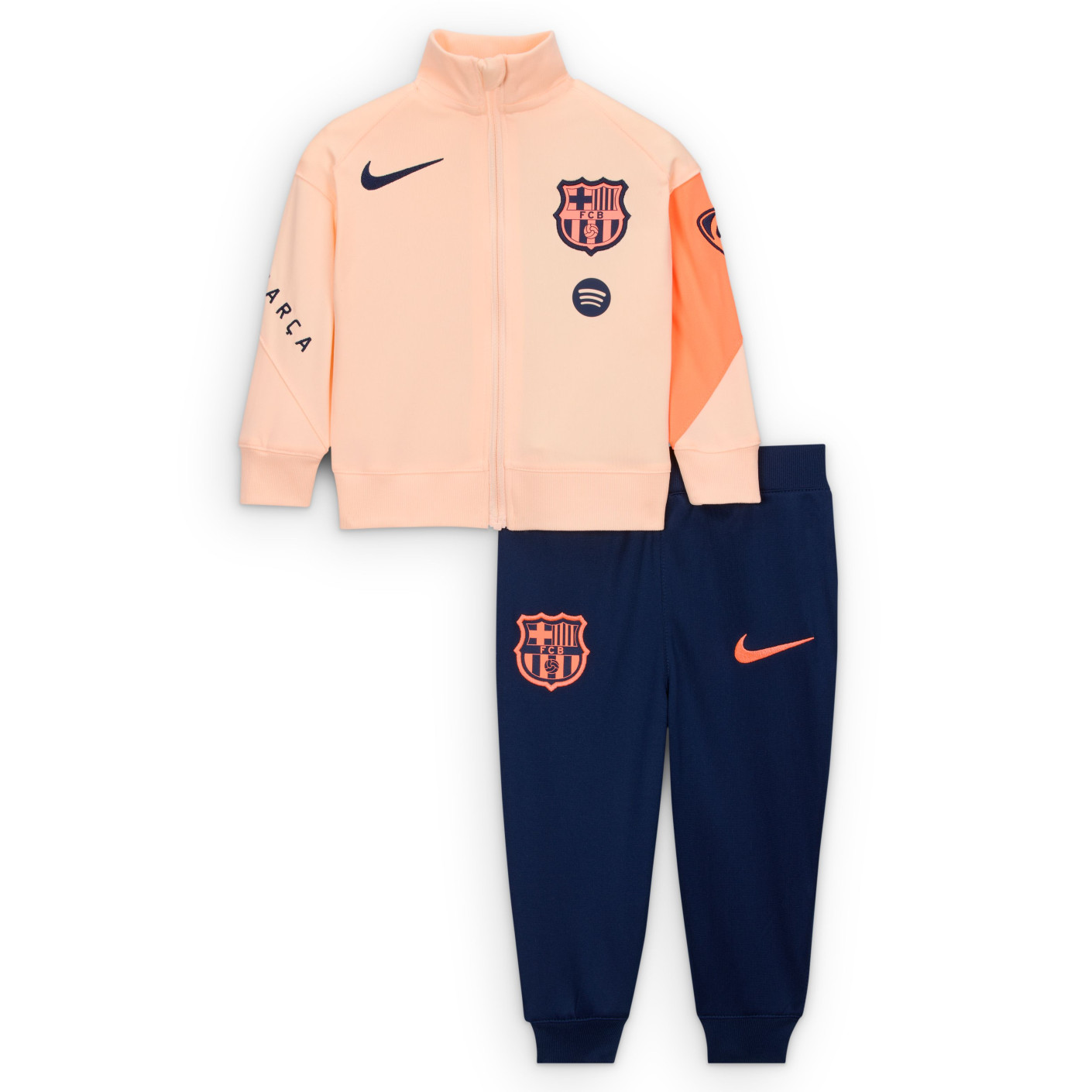 Nike FC Barcelone Strike Survêtement Full-Zip 2025-2026 Bébé Orange Bleu Foncé