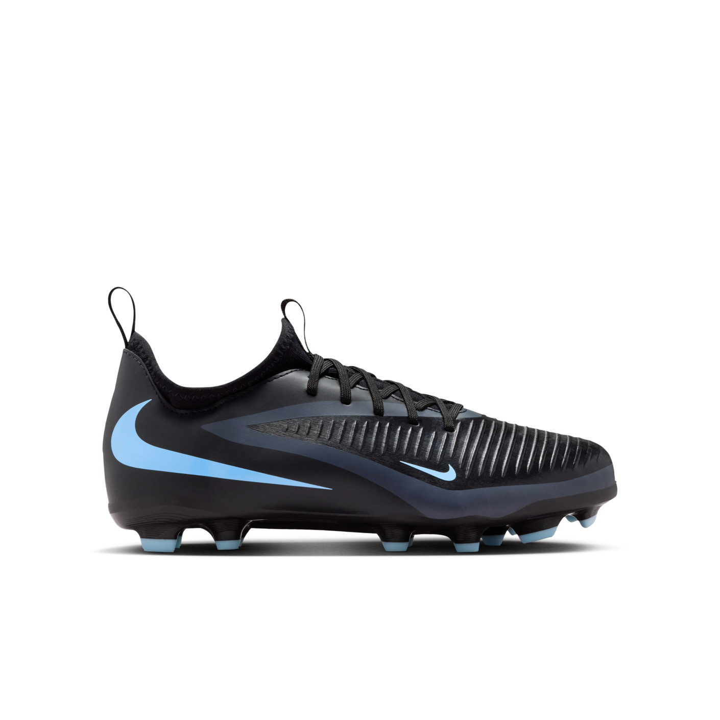 Nike Phantom 6 Low Academy Gazon Naturel Artificiel Chaussures de Foot (MG) Enfants Noir Bleu Clair