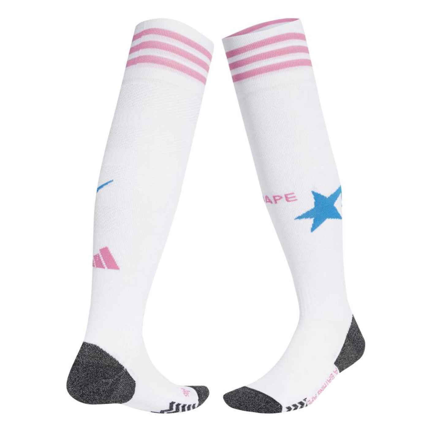 adidas x BAPE Chaussettes de Foot Blanc Rose Bleu