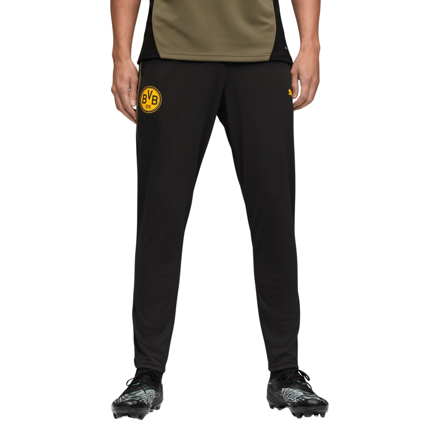 PUMA Borussia Dortmund Trainingsbroek 2025-2026 Zwart Olijfgroen