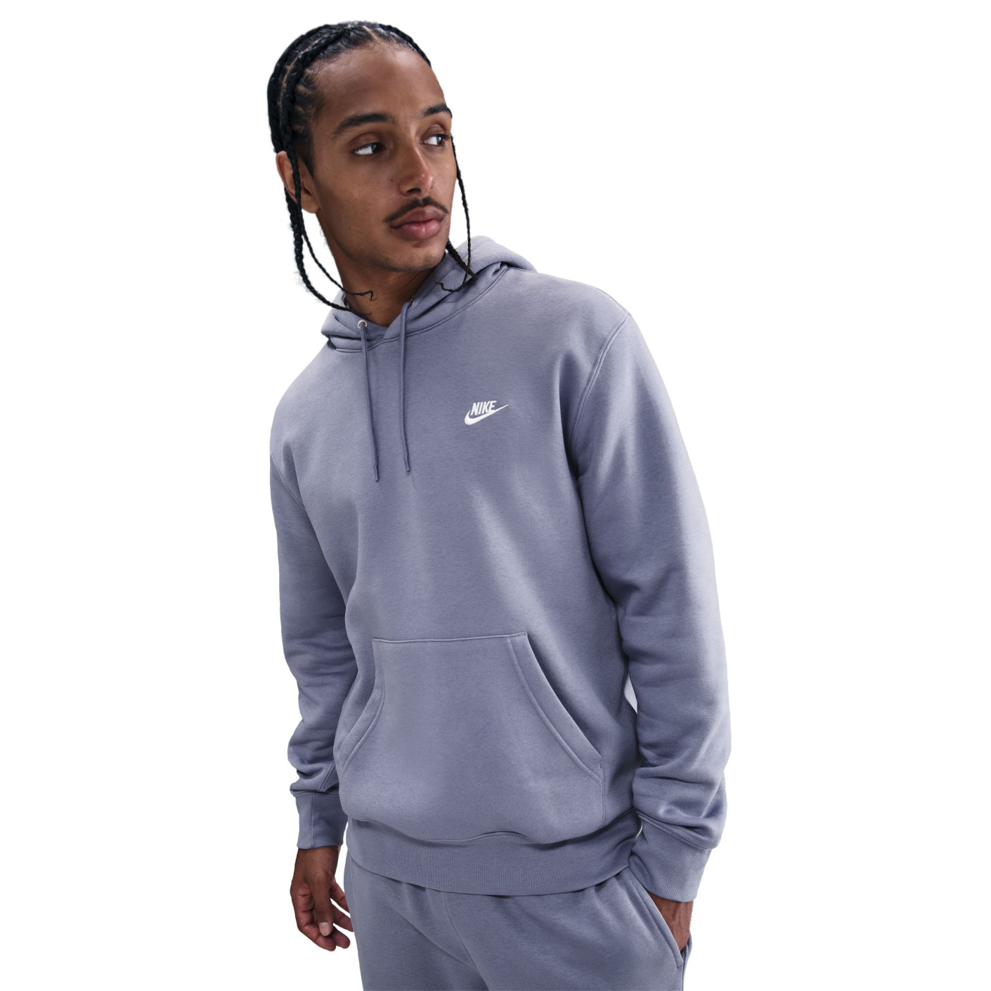 Sweat à capuche polaire Nike Sportswear Club violet clair blanc