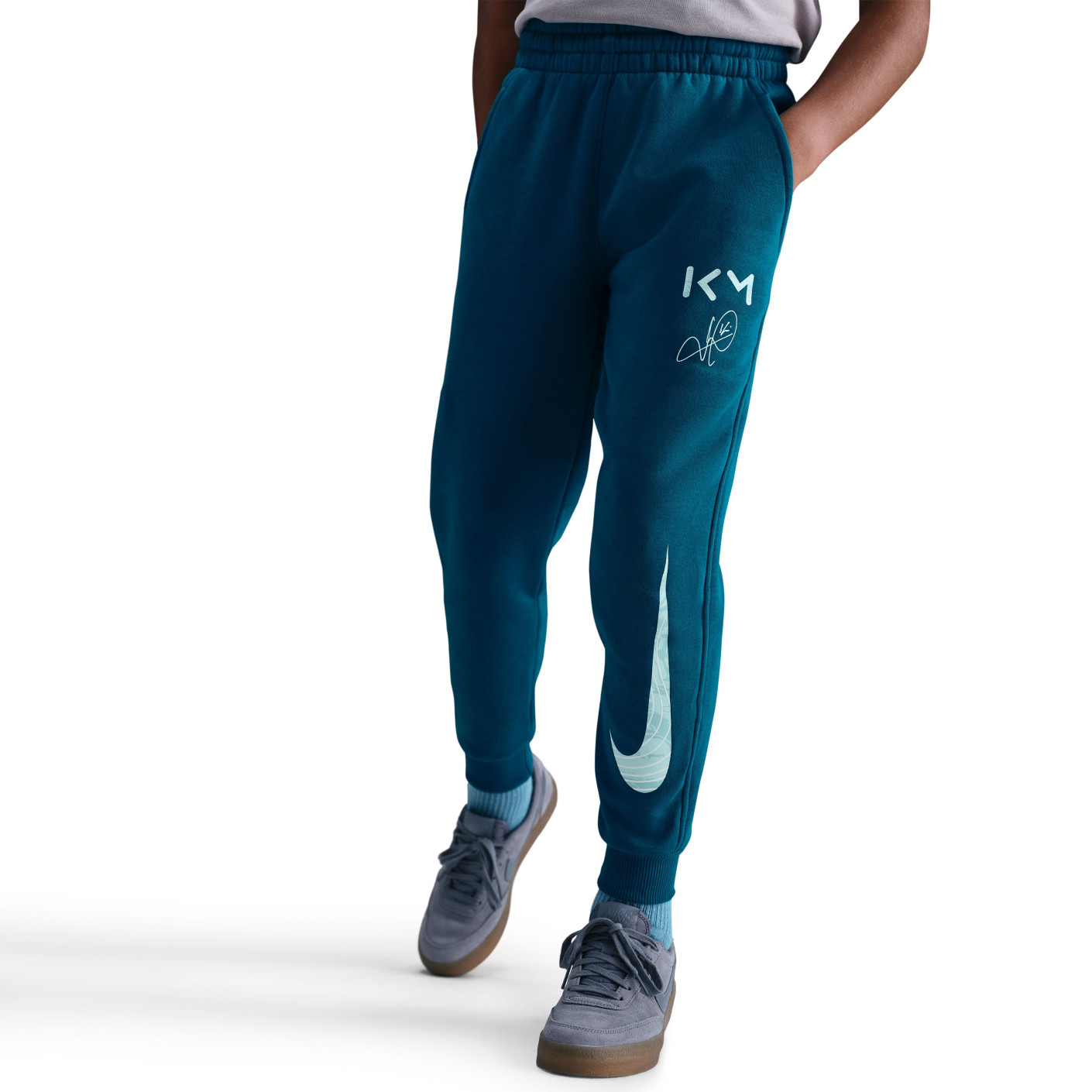 Nike Kylian Mbappé Club Fleece Pantalon de Jogging Enfants Bleu-Vert Bleu Clair