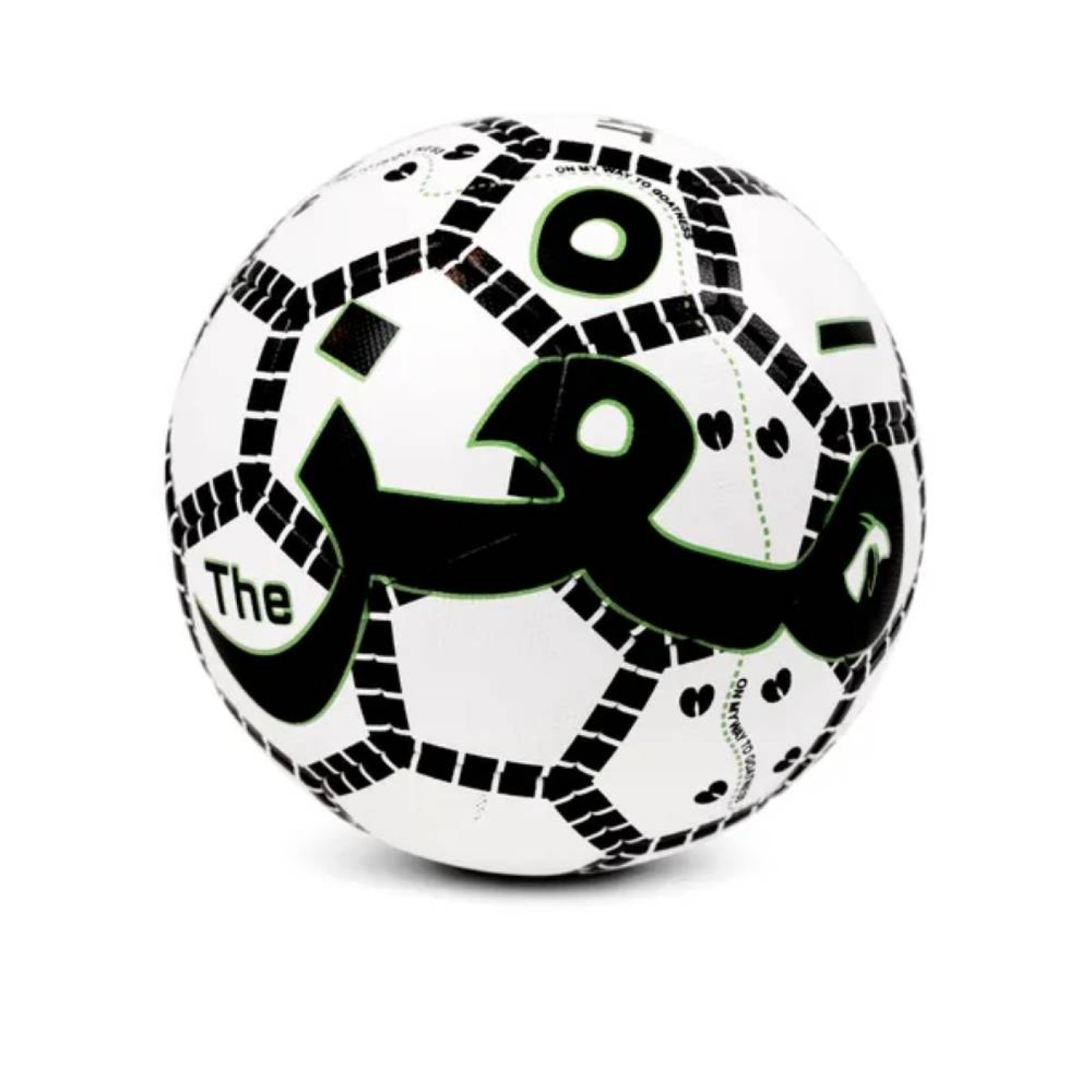 Ballon de football de rue Touzani FC Street GOAT Taille 5 blanc noir