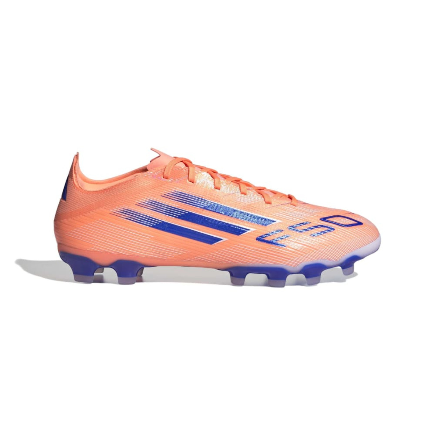 adidas F50 Pro Gazon Naturel Artificiel Chaussures de Foot (MG) Orange Bleu Blanc