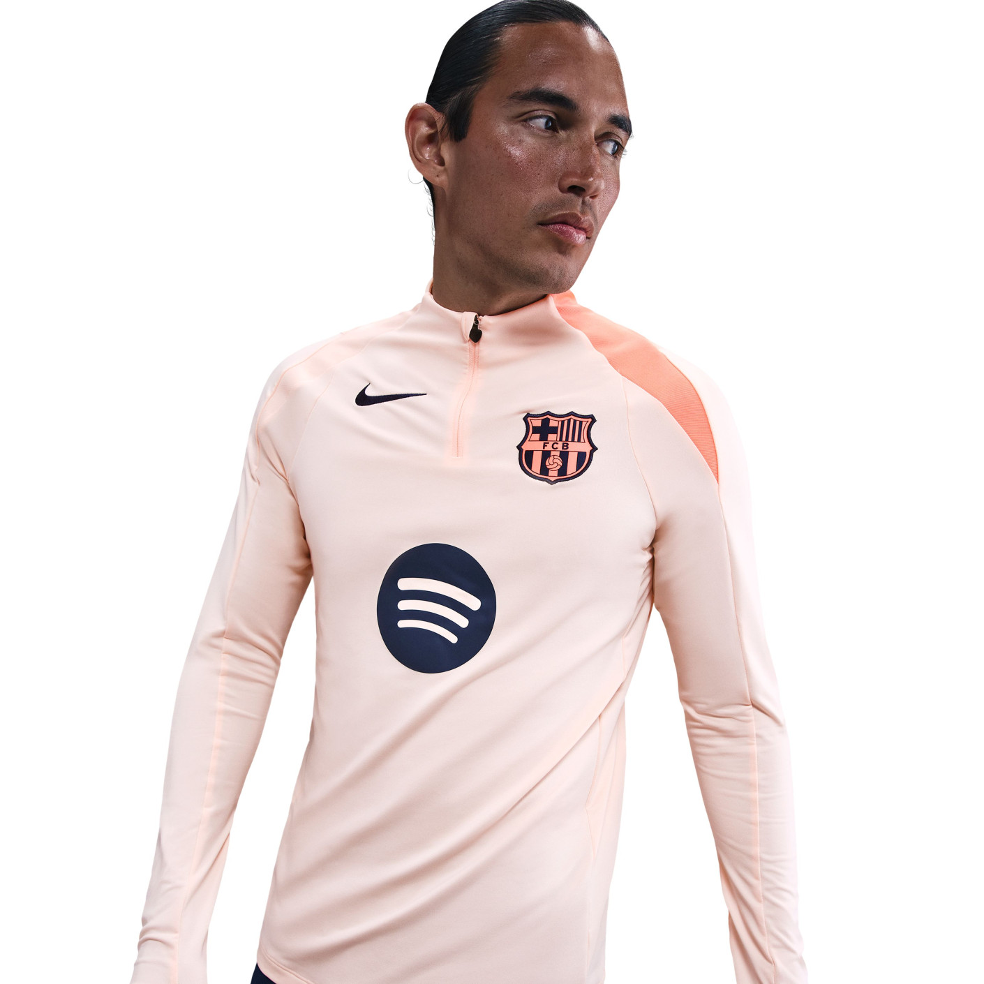 Nike FC Barcelone Strike Haut d'Entraînement 1/4-Zip 2025-2026 Orange Bleu Foncé