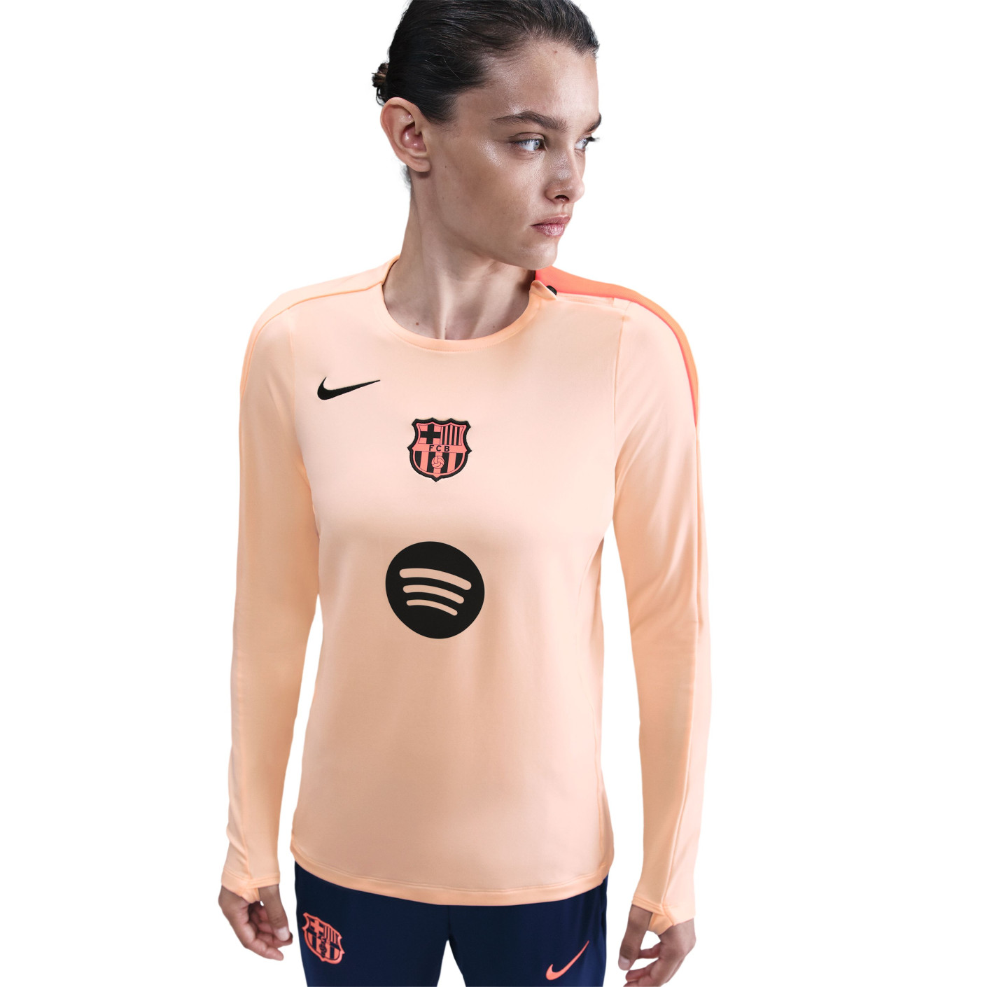 Nike FC Barcelona Strike Trainingstrui 2025-2026 Dames Oranje Donkerblauw