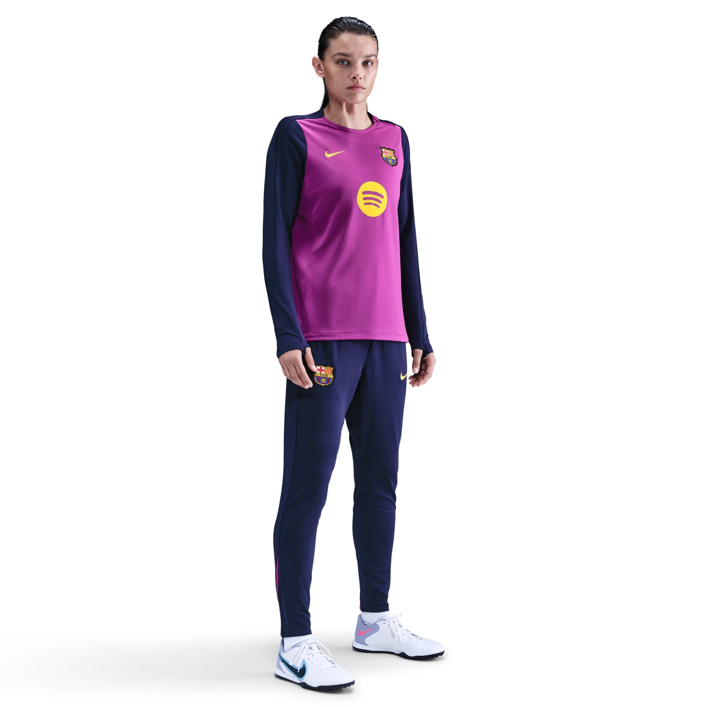 Nike FC Barcelona Strike Trainingspak 2025-2026 Dames Felpaars Donkerblauw Goud