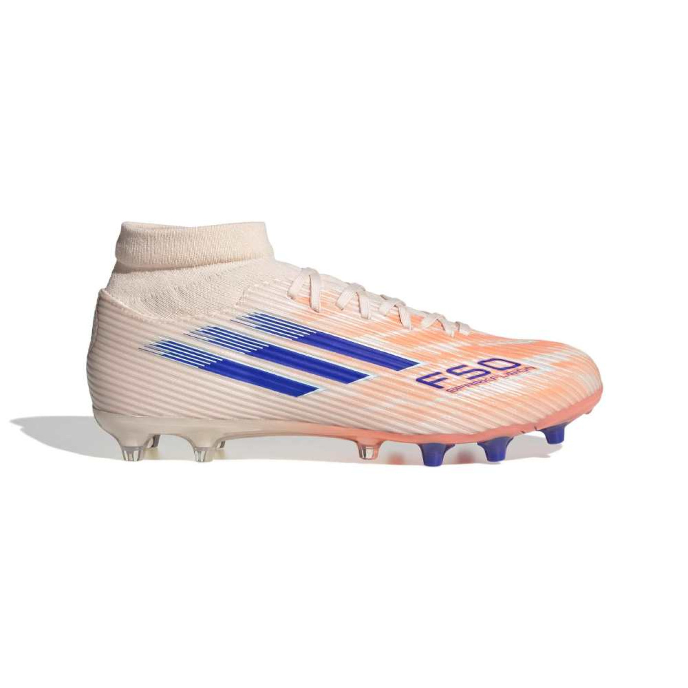 adidas F50 Sparkfusion League Gazon Naturel Artificiel Chaussures de Foot (MG) Femmes Orange Bleu