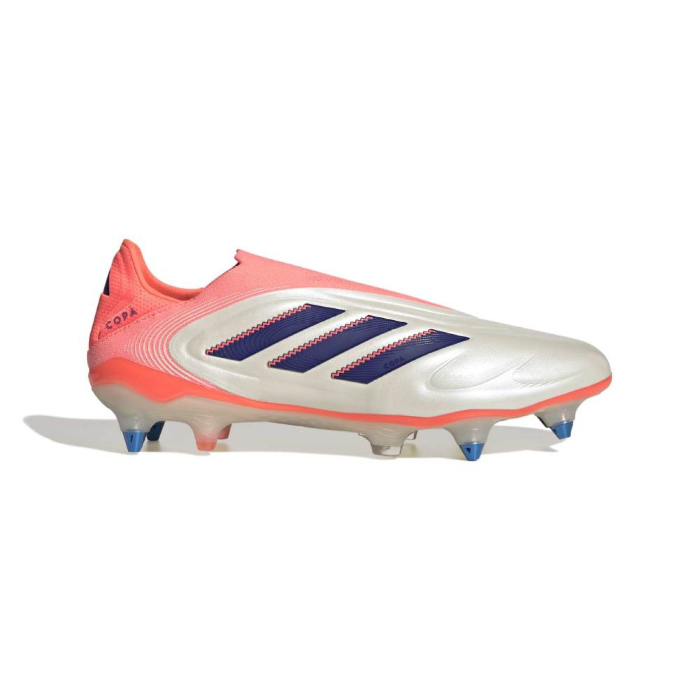 adidas Copa Pure III Elite Sans Lacets Crampons Vissés Chaussures de Foot (SG) Blanc Cassé Bleu Rose