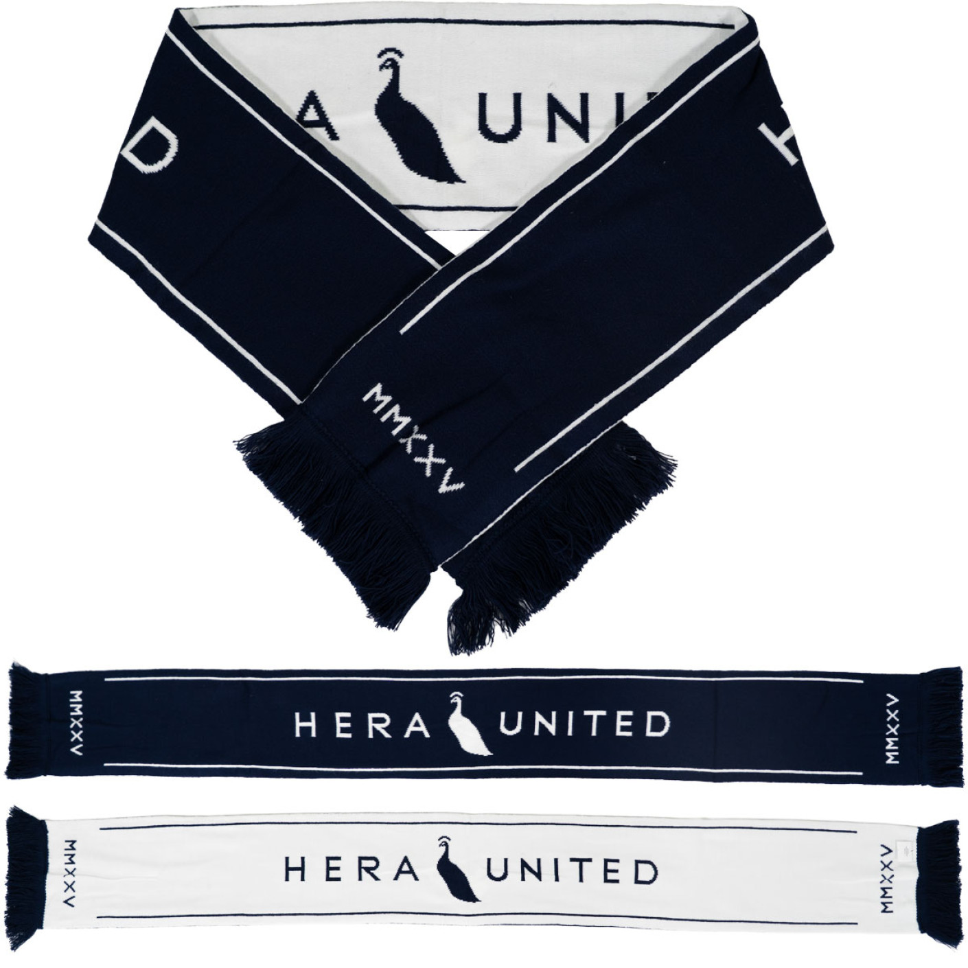 HERA United Sjaal Donkerblauw Wit
