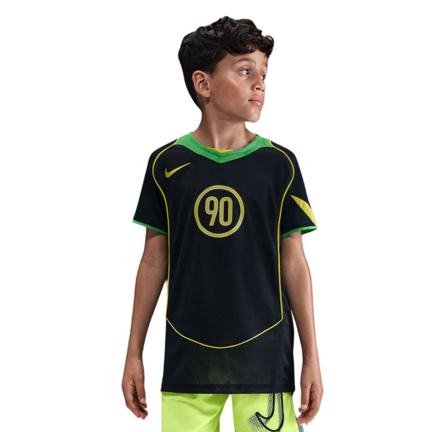 Nike Total 90 Trainingsshirt Kids Zwart Groen Geel