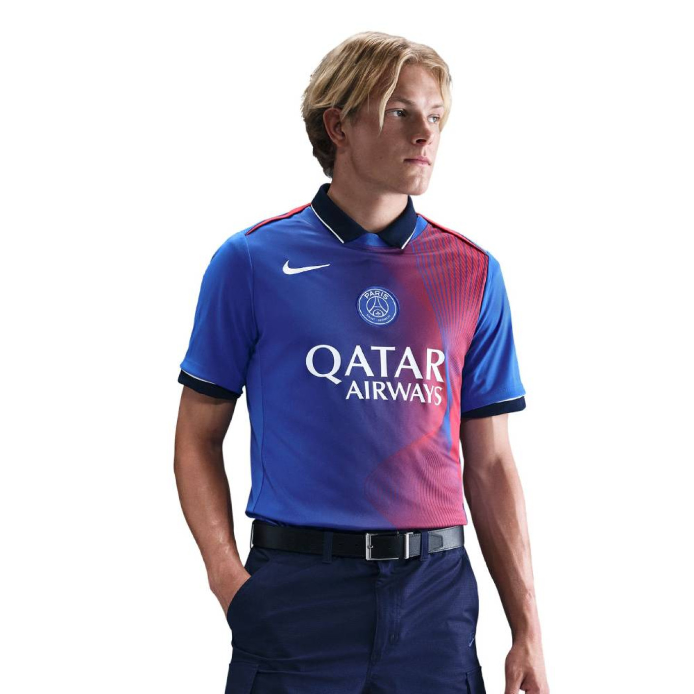 Nike Paris Saint-Germain Pre-Match Maillot d'Entraînement 2025-2026 Bleu Rouge Blanc