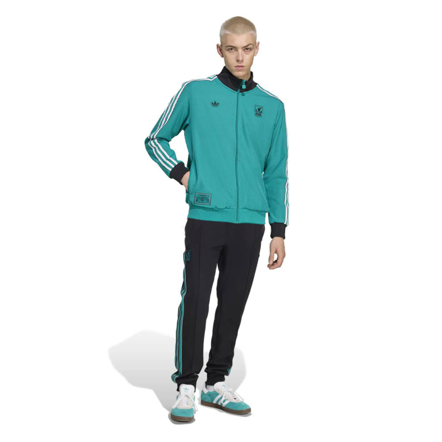 adidas Liverpool Terrace Icons Trainingspak Full-Zip Groen Zwart Wit