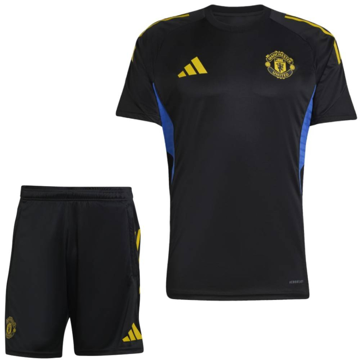 adidas Manchester United Trainingsset 2025-2026 Zwart Blauw Geel