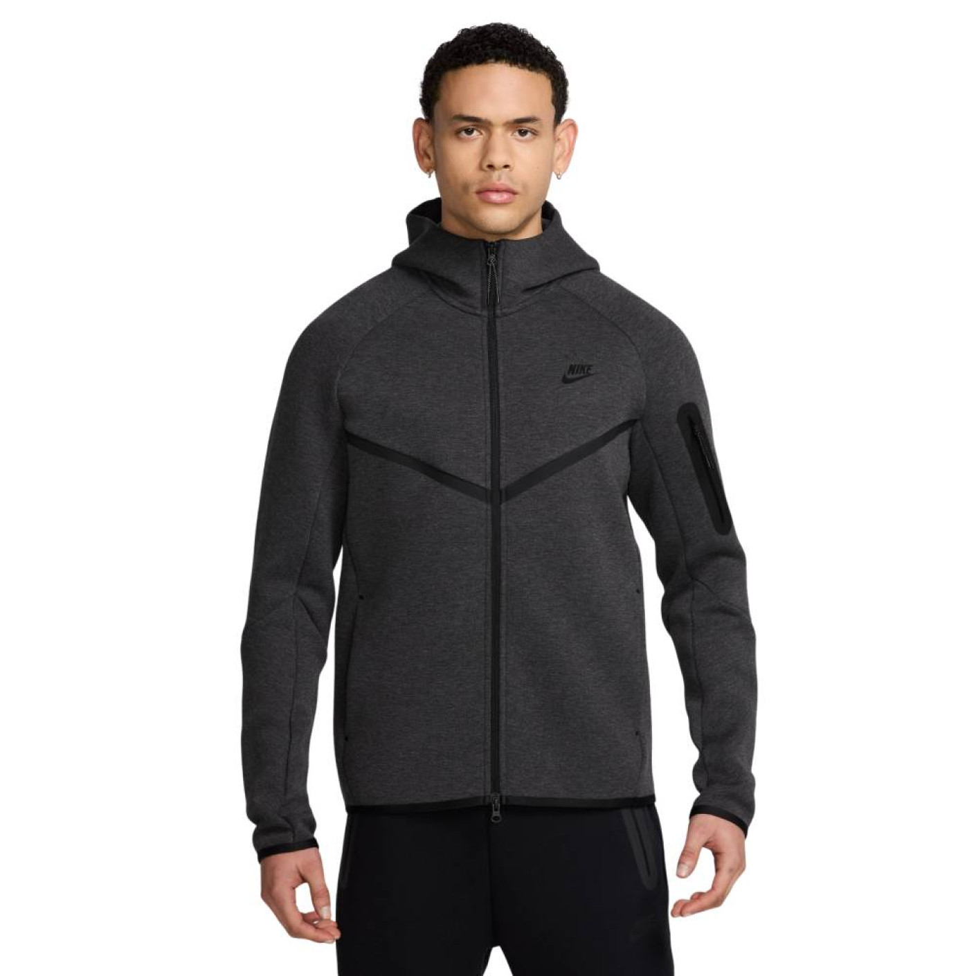Gilet de sport Nike Tech Fleece gris foncé noir