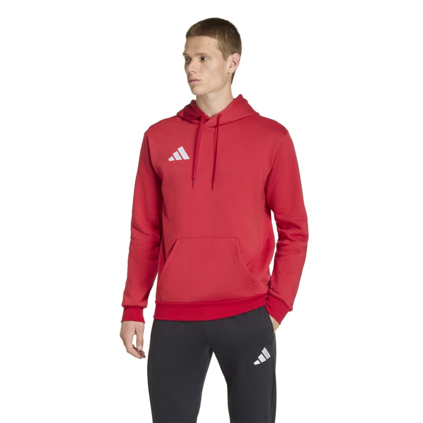 Sweat à capuche adidas Entrada 26 rouge blanc