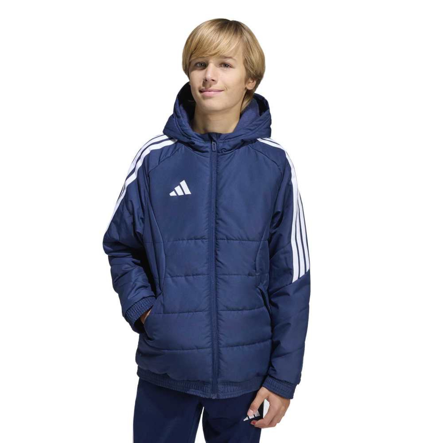 adidas Tiro 26 Winterjas Kids Donkerblauw Wit