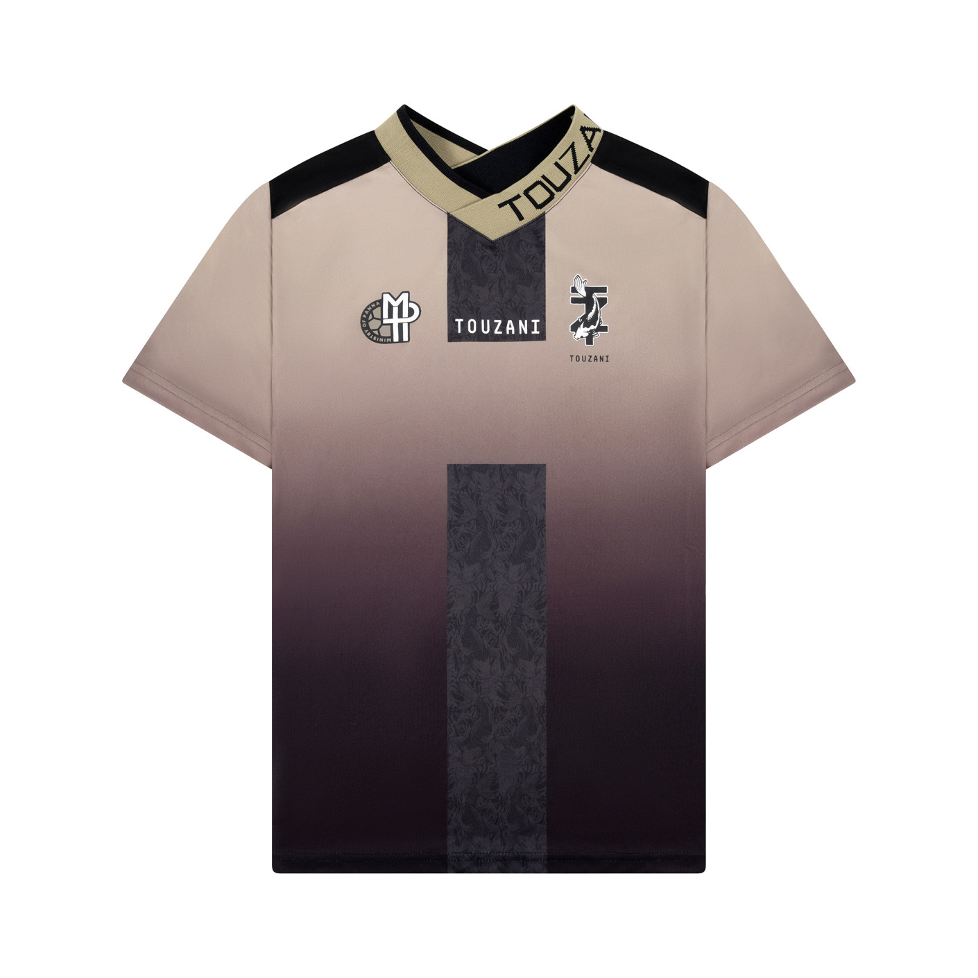 Maillot de Football Touzani Taisho pour Enfants, gris foncé, noir, beige, blanc