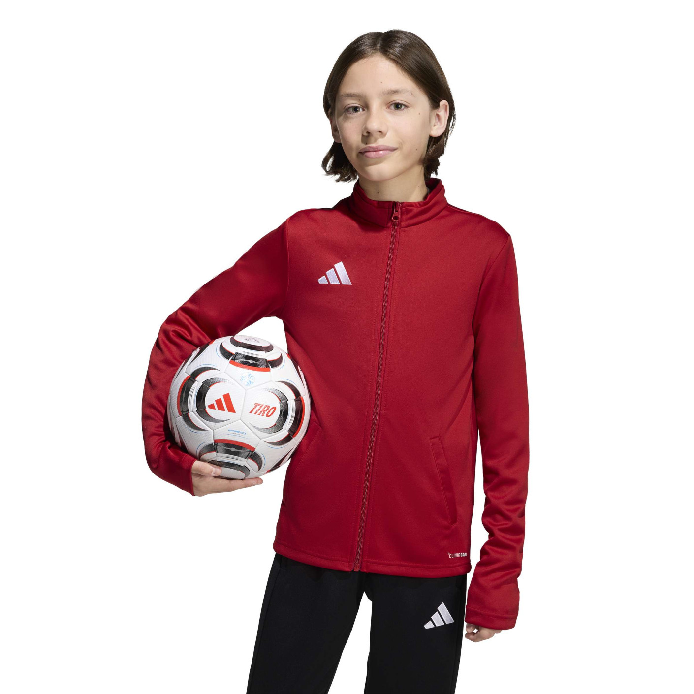 Veste d'entraînement adidas Entrada 26 pour Enfants, rouge et blanc
