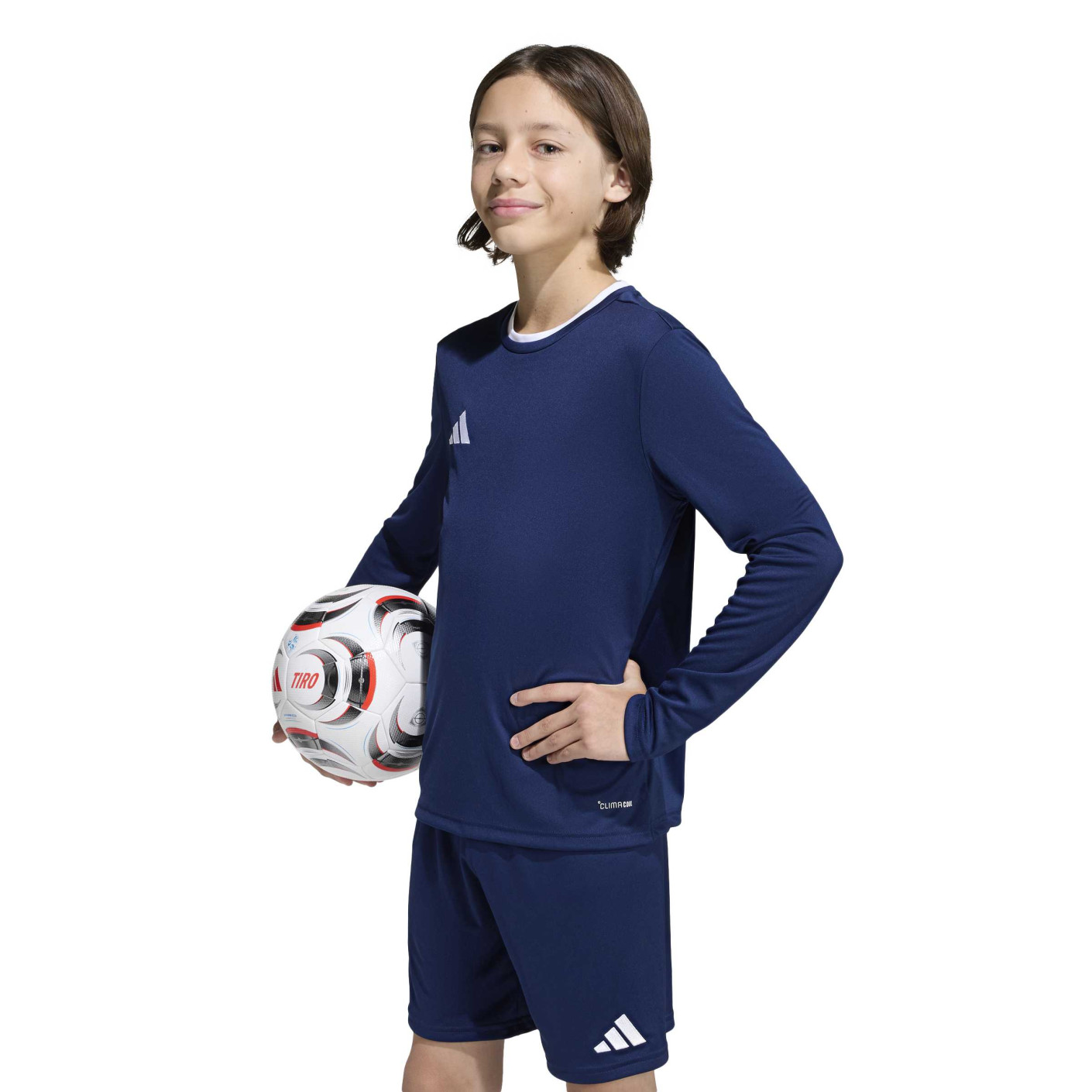 Maillot de football à manches longues adidas Entrada 26 pour Enfants, bleu foncé et blanc