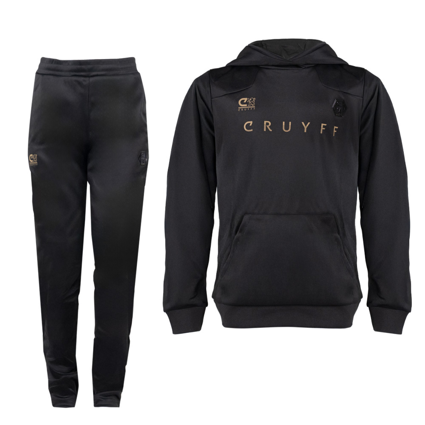 Cruyff Defend Trainingspak Kids Zwart Goud