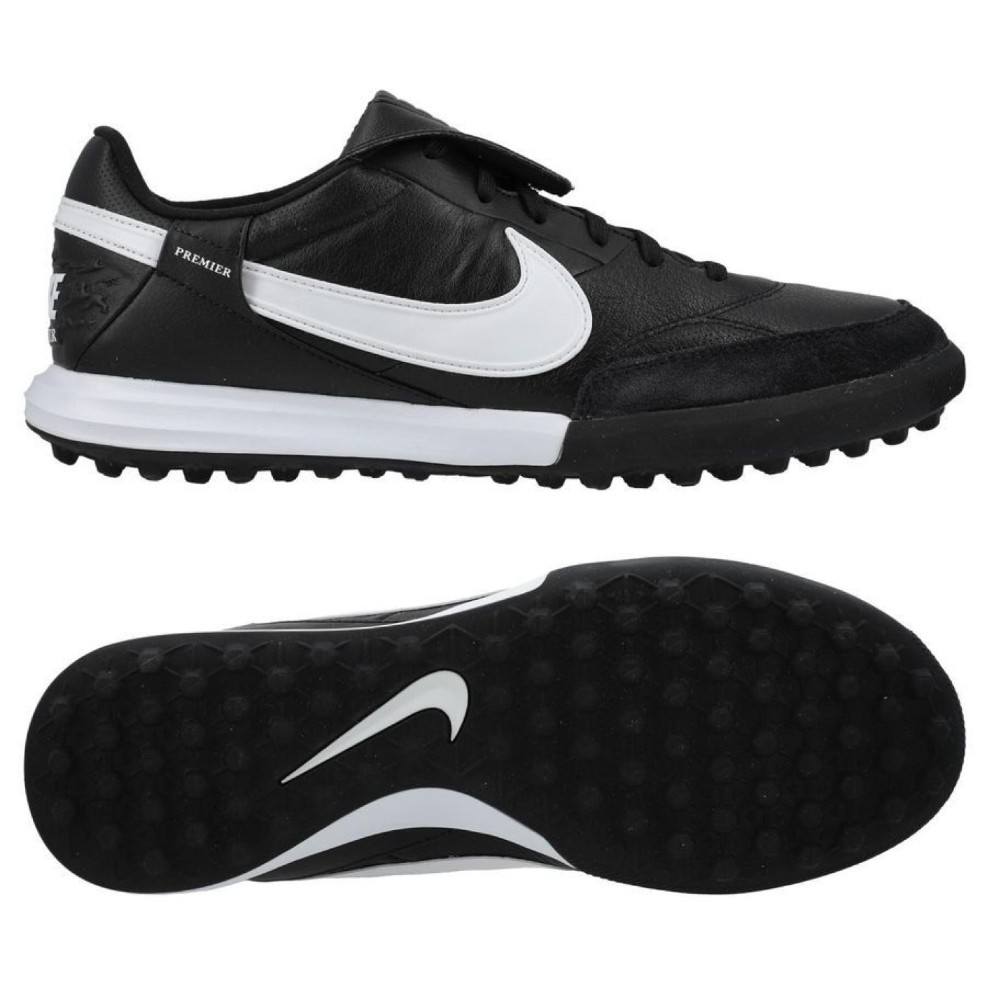 Nike Premier III Turf Voetbalschoenen (TF) Zwart Wit Zwart