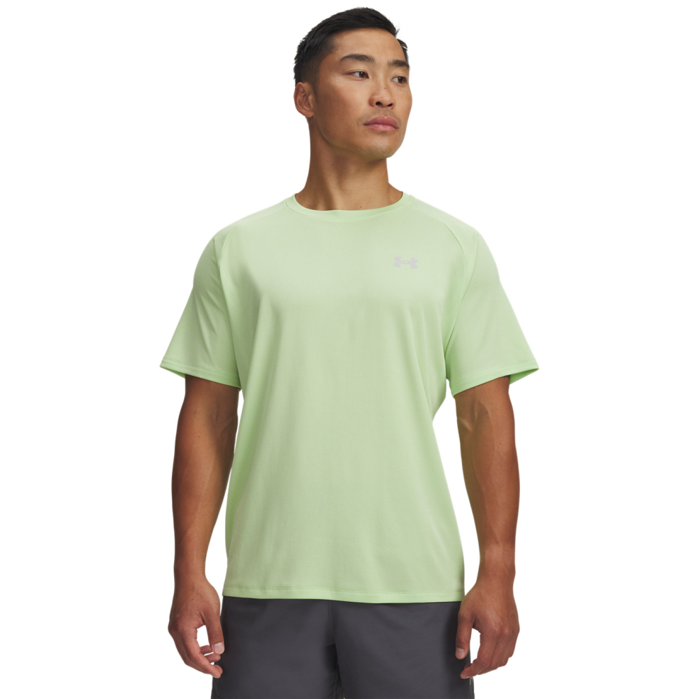 Under Armour Tech Textured Trainingsshirt Lichtgroen Zilver