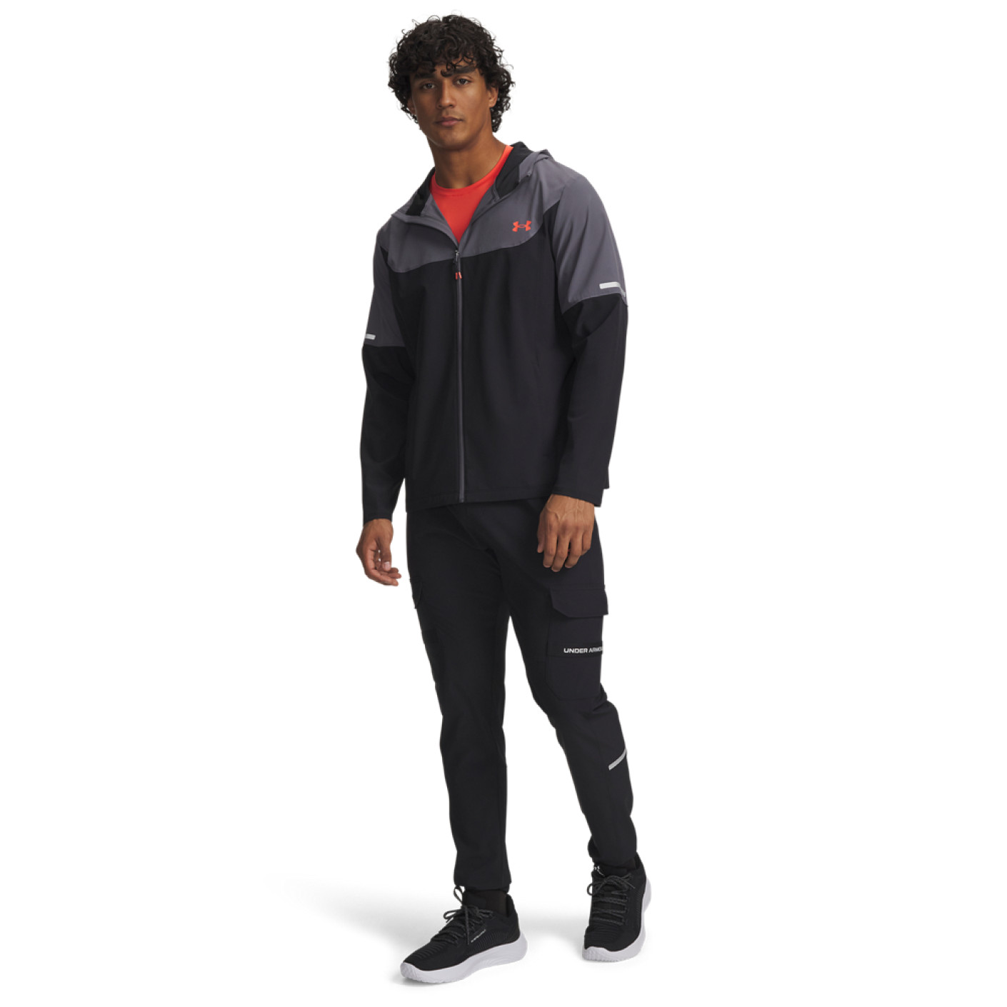 Under Armour Tech Utility Woven Trainingspak Full-Zip Zwart Donkergrijs Rood