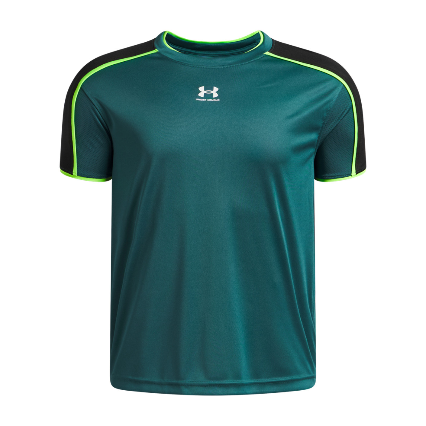Chemise d'entraînement Under Armour Challenger pour Enfants, vert foncé, vert clair, blanc