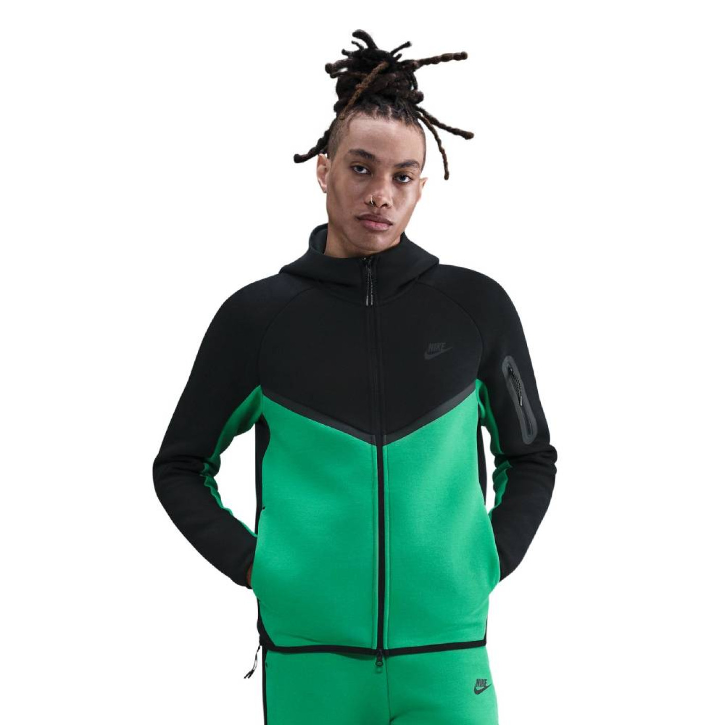 Gilet de sport Nike Tech Fleece noir vert