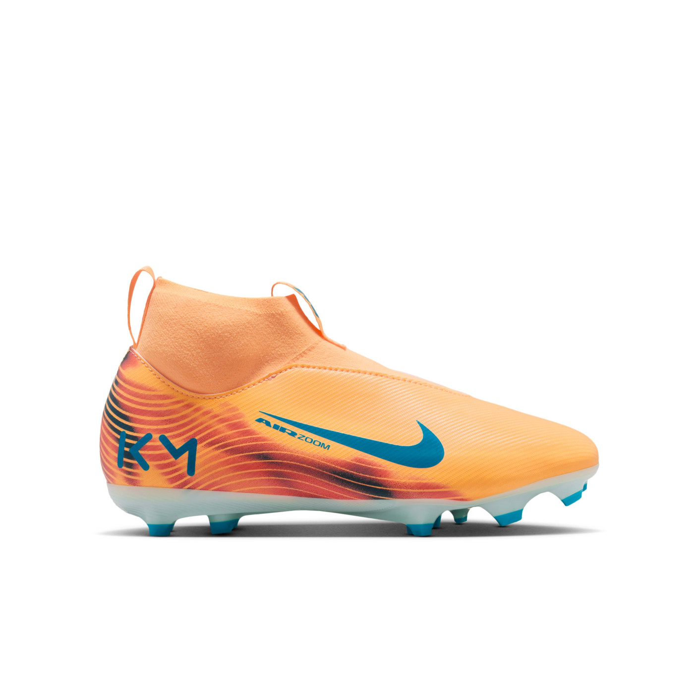 Nike Zoom Mercurial Superfly 10 Mbappé Academy Gras / Kunstgras Voetbalschoenen (MG) Kids Lichtoranje Turquoise