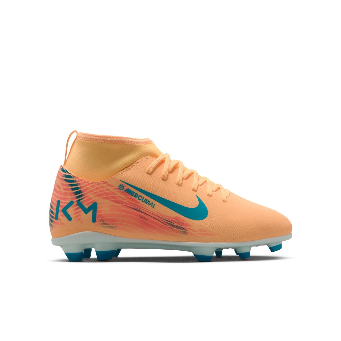 Nike Mercurial Superfly 10 Mbappé Club Gras / Kunstgras Voetbalschoenen (MG) Kids Lichtoranje Turquoise