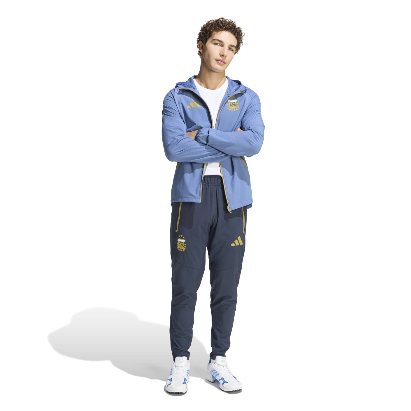 adidas Argentine Tiro Travel Survêtement Full-Zip 2026-2028 Bleu Bleu Foncé Doré