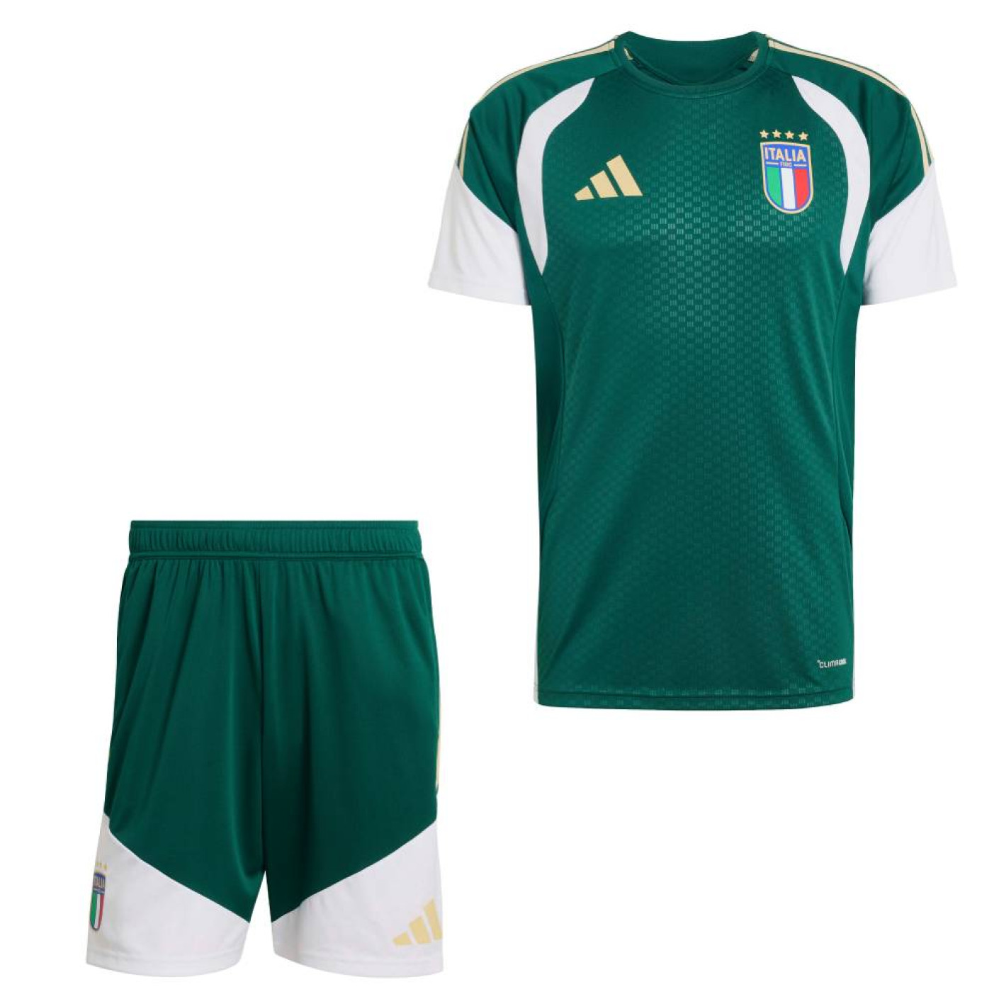 adidas Italië Trainingsset 2026-2028 Groen Wit Goud